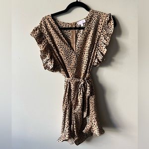 Pink Lily Leopard Romper